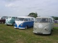 Various splitties parked up in the Split Screen Owners Club area