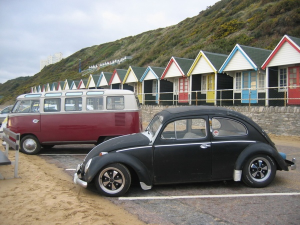 A bus and a beetle, Boscombe Pier