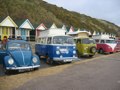 Buses lined up along Boscombe Pier