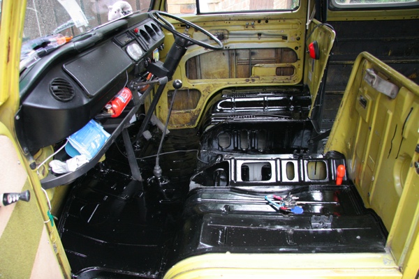 Front cab area and under seat all painted with Hammerite