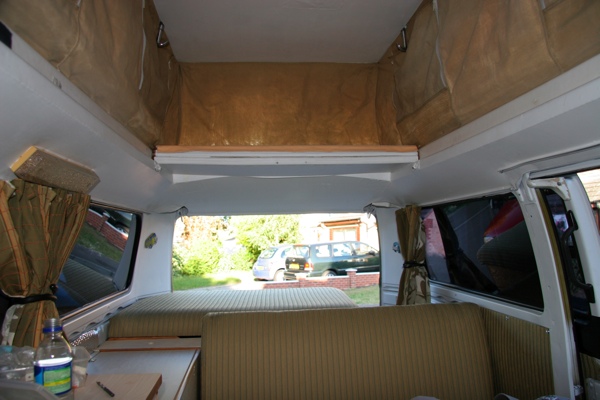 Looking up at the freshly jet-washed (yes!) canvas