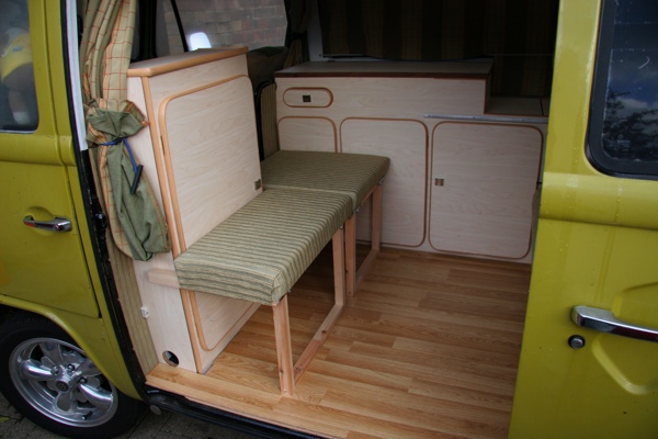 Custom buddy seats for Dormobile interior