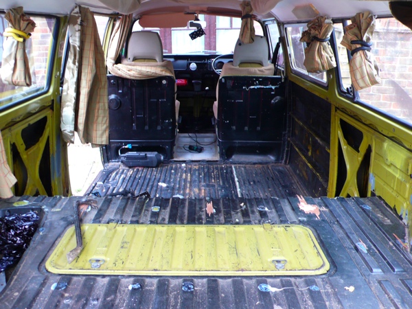 Removing the old interior, ready for re-furbed Dormbile interior