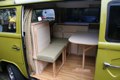 Van interior, with table