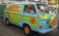 The Mystery Machine, driven by Scooby