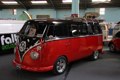 Red and black splitty in display hall