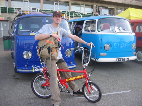 Ian with his new toy - a Mark 3 Chopper, won off a £2 ticket