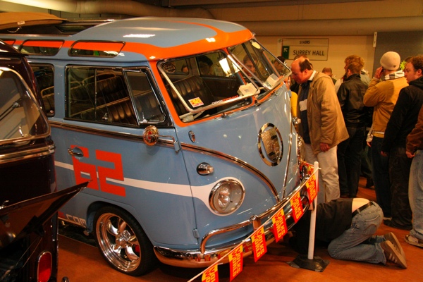 Gulf Racing themed bus